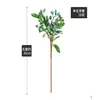 Couronnes de fleurs décoratives 2 pièces / 5 branches fausses plantes artificielles de myrtille décor floral pour jardin maison Ramadan verdure Faux Plantas Otyyp