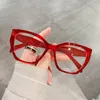サングラスフレーム猫の目の光学眼鏡女性ブランドデザイナーファッションラグジュアリーアンチブルーライトコンピューターメガネレディースアイウェア