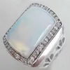 Enorme anello da uomo in cristallo argento con opale di fuoco bianco misura 7 8 9 10206v