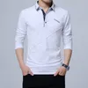 Men's Polos Men Polo Shirt Brand Spring Summer Autumn Mens Casual Fashion Cotton Solid Color Turn Down Long Sleeve Shirts Clothing