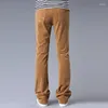 Herrbyxor 2023 Autumn Spring Corduroy Boot Cut Male Mid midja Business Casual Falles Trousers 27-38