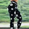 Spor salonu Giyim İnce Tayt Kadın Fitness Beyaz Dot Baskı Push Up Sport Leggins Ladies Yüksek Bel Yoga Tayt Egzersiz Pantolon Günlük