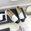 2023-Luxury Designer Women Casual Shoes Heels Chain Retro Flats Square Toe Slip On Loafer