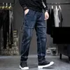 Jeans da uomo moda taglie forti Harem uomo pantaloni denim casual pantaloni larghi larghi hiphop streetwear abbigliamento cargo elastico in vita