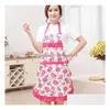 aprons printed apron with pockets waterproof floral bib kitchen soil release bowknot home textiles breech cloth sn1188 drop delivery dh3pj