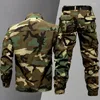 Tracksuits Military Men 's Comouflage Suit 남자 전술 유니폼 작업복 세트 멀티 포켓 재킷 바지화물 조깅 2pcs 훈련 BDU