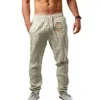 Men's Pants 2023 Men Perfection Shooting Cotton Linen Pant Autumn Breathable Solid Color Trousers Fitness Streetwear