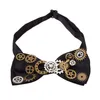 Галстуки унисекс в стиле стимпанк, галстук-бабочка, галстук, готический панк, винтажный галстук, черный аксессуар для галстука 231013