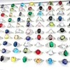 Bröllopsringar 20 30 50 100st för kvinnor Silverpläterad Multicolor Crystal Zircon Stone Fashion Jewelry Party Gift Wholesale Lot 230922