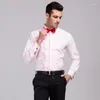 Camicie eleganti da uomo Arrivo Polsino francese Colletto con punta ad ala Smoking formale Sposo Matrimonio per uomo Costume di scena