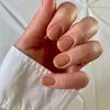 False Nails 24Pcs/Lot Round Head Nude Color Wearing Fake Short Solid Simple Press On Acrylic Finger Stick-on