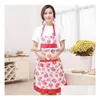 aprons printed apron with pockets waterproof floral bib kitchen soil release bowknot home textiles breech cloth sn1188 drop delivery dh3pj