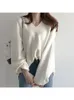 Women's Sweater's Sweater Oneck Pullovers Knit Long Sleeve Top Korean Fashion Y2k Vneck Base Layer Loose Pullover Women 231017