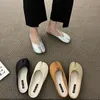 Skórzana mikrofibra Bailamos Kobieta sukienka Flats Comfy Split Stopni