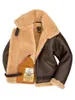 Mens Down Parkas Moda Imitación Cuero Terciopelo Piel Abrigo grueso Invierno Cálido Suave Manga larga Artificial Bomber Jacket 230922