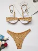 Damskie stroje kąpielowe 2023 Summer Bikini Leopard Print Swimsuit moda sexy fandwire push up