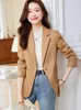 Women's Suits High Quality Pink Coffee Women Blazer Autumn Winter Office Ladies Business Work Wear Jacket Female Formal Coat With Pocket