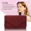 Sacs de soirée Enveloppe Embrayages Dentelle Sac à main Sac à main Poche Pochette Décoration Rose