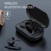 Yüzme Su geçirmez Bluetooth5.0 Kulaklık Çift Aşınma Stili Spor Kablosuz Kulaklık TWS IPX7 Kulaklıklar Stereo Ses