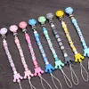 Nome personalizzato Clip per ciuccio per bambini Catene per ciuccio in silicone fatte a mano Massaggiagengive per bambini Catena per dentizione Clip per capezzoli Giocattoli da masticare