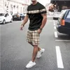 Męskie dresy dresowe 3D Summer Beach Luksuse Men Tracksuit Męski odzież Koszulka Obroty Koszulki Zestawy Sets Streetswear Mężczyznę zestawu 230922