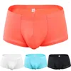 Cuecas masculinas respirável gelo seda boxer briefs conforto elástico esportes bulge bolsa grande calcinha sheer underpant tronco shorts roupa interior