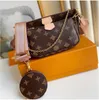 High Quality designer bag Multiple Felicie Pochette Leather handbag Clutch Crossbody Bag Triple Mahjong Bag Womens Chain tote Messenger Bag Shoulder Floral button