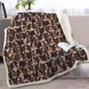 Filtar Blessliving Basset Hound Throw Filt på sängen 3D Dog Animal Sherpa Fleece Filt Springer Springiel Bed Breads Brown Thin Quilt HKD230922