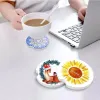 DHL Sublimatie Keramische Auto Coaster Cups Mat Pad Thermische Bumpers Blank Wit Warmteoverdracht absorberen Water Cup Met Vinger Inkeping Gemakkelijk Verwijderen Houder Home Decor 922