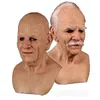 Party Masks Old Man Scary Cosplay Full Head Latex Halloween Funny Helm Real GC2327