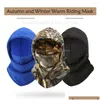 Bandanas polar velo clava moda fl rosto à prova de vento máscara de esqui bonés ajustáveis aquecedor pescoço gorros mulheres homem gota entrega acessórios dhchc