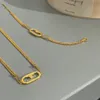 Collier français en or pour femmes, entrée européenne et américaine Lux, chaîne de clavicule Design de Niche Ins de haute qualité