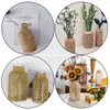 Vases Vase en verre de paille, conteneur de fleurs, décor de fleurs en céramique, pot de fleurs