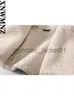 Women's Down Parkas Xnwmnz Women Fashion Thick Warm Faux Shearling Crop Jacket Coat Vintage Långärmad dragkedja Kvinna Ytterkläder toppar Högkvalitativ J230922