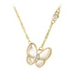 Chains 316L Stainless Steel Flower Trace Super Fairy Butterfly Necklace Short Temperament2923