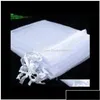 ジュエリーポーチパッケージディスプレイ15x20cm 100pcsホワイトカラーパッケージ大型dstringオーガンザギフトバッグ