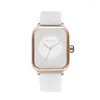 Wristwatches Square Women Rubber Watch Band Wrist Watches Pink For Ladies Quartz Relogio Feminino Women's