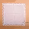 23x25cm algodão branco laço fino lenço feminino presentes de casamento festa decoração guardanapos de pano simples em branco diy lenço th1106