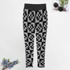 Women's Leggings Black And White Two Tone Sexy Mod Ska Flower Push Up Yoga Pants Vintage Seamless Leggins Lady Graphic Gym Sports Tights