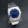 Nieuwe Octo Solotempo Finissimo 102856 automatisch herenhorloge blauwe wijzerplaat roestvrijstalen armband heren sporthorloges TWBV Timezonewatch Z03a