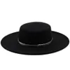 Autumn Winter Hats for Women Fashion 10cm Big Brim Flat Top Felt Fedoras Fascinator Vintage Church Dresses Hat For Women278y