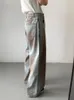 Men's Jeans 2023 Korean Version Of Niche Design Dirty Men Retro Wash American Tie-dye High Waist Straight Leg Wide-leg Pants