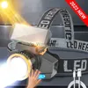 Lead Lamps 2023 Upgrade LED LED Head Flashlip USB قابلة لإعادة شحن المصابيح الأمامية مستشعر رأس الشحن الشعلة المصباح شحن الطاقة الشمسية لصيد HKD230922