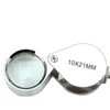 새로운 금속 10x 21mm 쥬얼리 접이식 loupe 접이식 눈 돋보기 loupe 유리 렌즈 287n