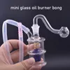 Festival Promotion Mini-Glas-Ölbrenner-Bong-Wasserpfeifen mit Matrix Perc 10 mm weibliche Recycler-Hand-Dab-Bongs zum Rauchen mit männlichem Glas-Ölbrenner-Rohr und Schlauch