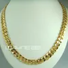 18k yellow gold GF mens womens solid chain Necklace w curb ring link N222243w