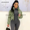 Mulheres Down Parkas ANJAMANOR Zip Up Gola Cropped Puffer Jaqueta Cor Sólida Atacado Roupas de Inverno Mulheres Bolha Casaco Outwear D48-EC72 J230922