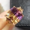 Anelli a grappolo Anello con ametrino naturale, oro 18 kt, diamante del Sud Africa da 9 ct, specifiche, regolazione passabile da 12 a 12 mm