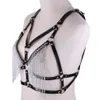 Bretels Gothic Lederen Metalen Kettingen Ketting Vrouwen Sexy Bh Top Borst Keten Riem Heks Punk Meisje Festival Sieraden 230921