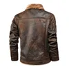 Mens Leather Faux Autumn and Winter Ordized Plus Velvet Thick Leather Jacket Youth Pu Coat Size M4XL 230921